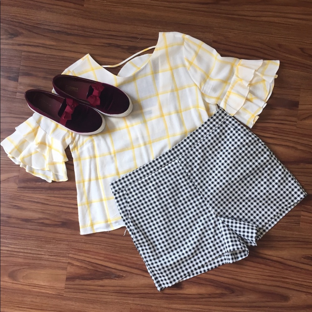 Checkered Woven Shorts